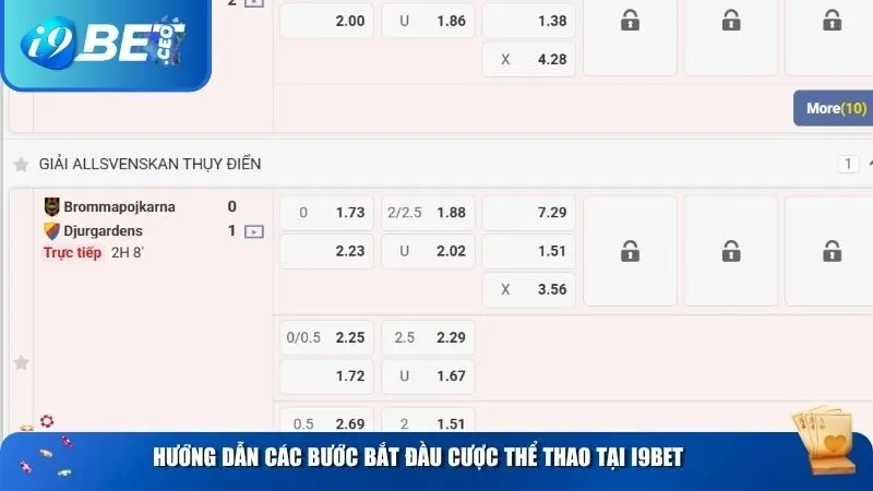 Truy cập khu vực Thể thao và chọn giải đấu yêu thích